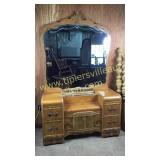 Art Deco waterfall vanity and mirror very nice