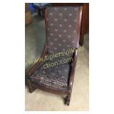 Antique walnut sewing rocker