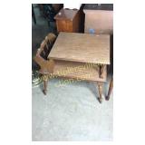 Maple end table with magazine rack
