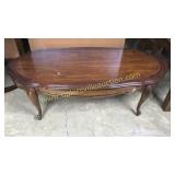 Cherry French carved coffee table