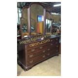 Ethan Allen cherry dresser with trifold mirror