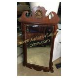 Mahogany beveled mirror 22x42