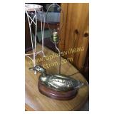 Vintage brass duck lamp