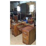 Walnut vanity with mirror