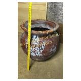 Large grape pattern pottery planter urn