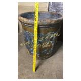 Large Gold/blue palm tree pottery planter