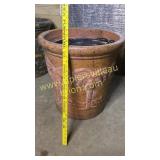 Large terra-cotta palm tree pottery planter