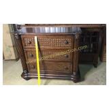 New carved wood with wicker chest matches #705