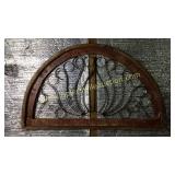 Wood and iron decorative transom 43in