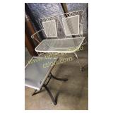 Wrought iron bench and patio table