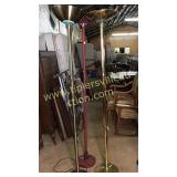 3 metal floor lamps