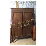 Walnut wardrobe on casters 38x59h