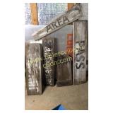 Old wooden signs