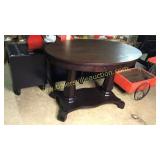 Mahogany empire double pedestal library table