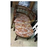 Lovely new barrel carved oversized chair with