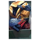 Box with sleeping bags, duffel bags and misc