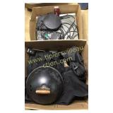 Box of electronics and grill