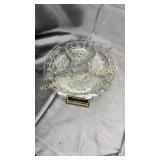 Frosted embossed relish dish