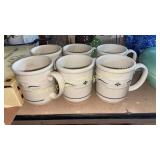 6 longaberger pottery mugs