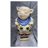 Shawnee smiley pig cookie jar blue handkerchief