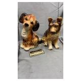 2 vintage dog statues