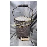 Gray speckled enamel ware lunch pail