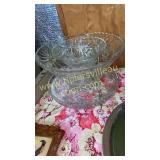 Starburst punchbowl, stand and platters