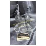 2 crystal bells and small basket