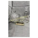 Block Fostoria candy dish and candle stand