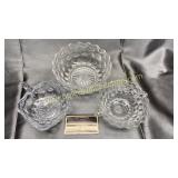 3 small block Fostoria bowls and dishes