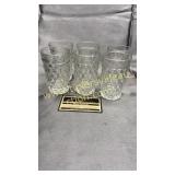 6 block Fostoria juice glasses