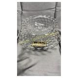 Block Fostoria footed platter and bowl