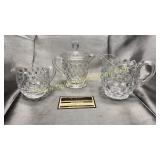 3 block Fostoria creamers