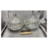 2 block Fostoria candy dishes