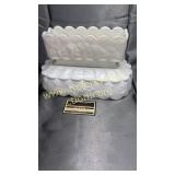 2 westmoreland milk glass oblong bowls