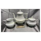 Limoges teapot with cream and sugar