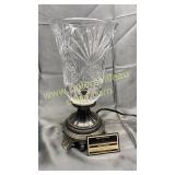 Crystal and silverplate torch style lamp