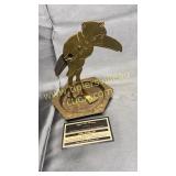 Vintage brass cigar cutter and ashtray