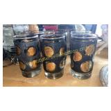 6 Vintage coin bar glasses