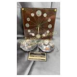 Mid century coin clock 1964 with 2 1970s coin
