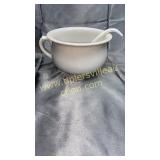 Ironstone chamber pot with ladle yum