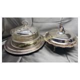 Silverplate trays and serving dishes