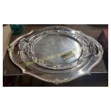 2 large silverplate trays