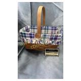 Longaberger basket with plaid liner
