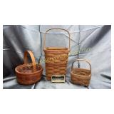 3 longaberger baskets with no liners