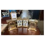 Group of brass carriage clocks