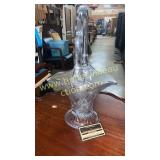 Heavy etched crystal basket