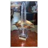 Clear and gold glass basket