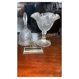 Fenton frosted strawberry bell and candy stand