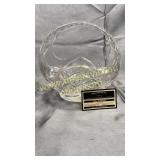 Heavy cut crystal oblong basket
